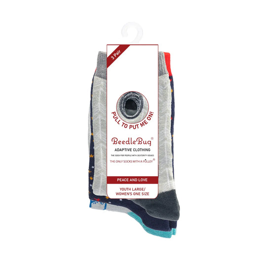 Women's 3 Pack Peace and Love! - Beedlebug Socks